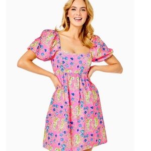Lilly Pulitzer Kay Babydoll Tigress Garden Dress Tiger Print